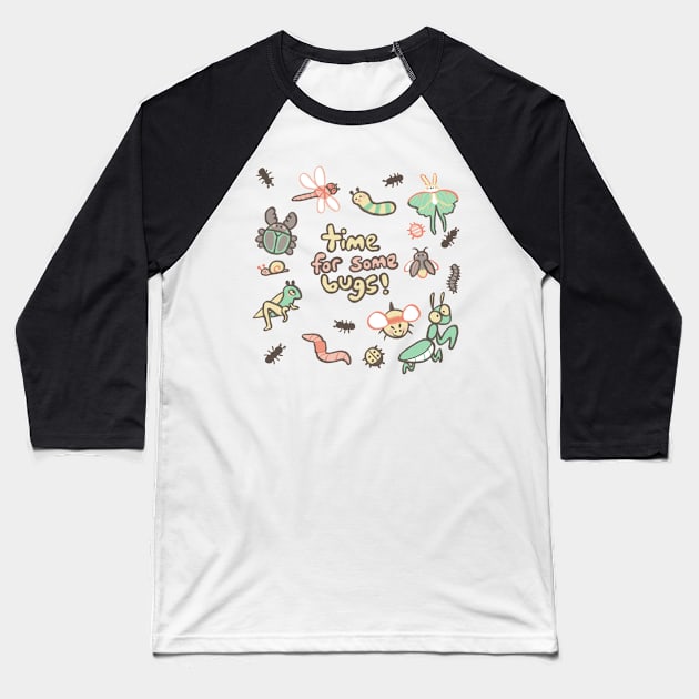 TIME FOR BUGS! Baseball T-Shirt by Mazzlebee